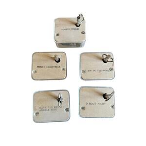 Vintage Christmas Hand-Crank Music Box Collection – Lot of 5